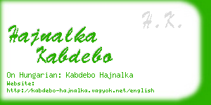 hajnalka kabdebo business card